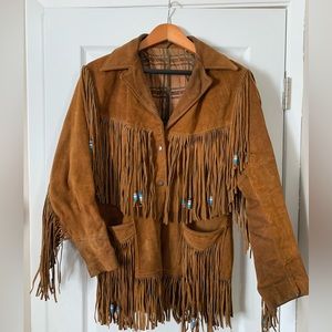 Vintage Men’s Joo Kay Fringe Leather Jacket